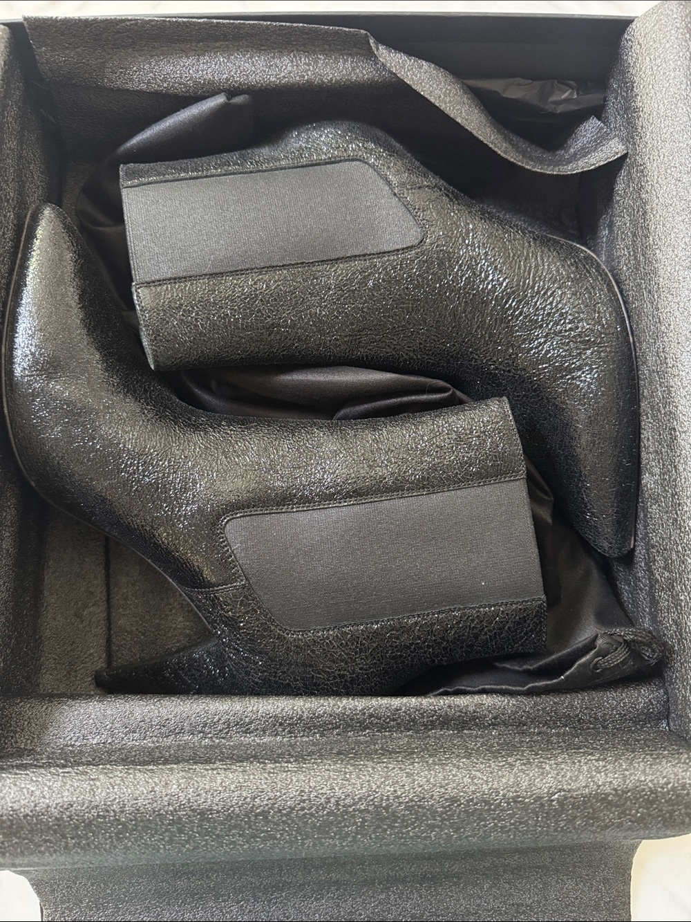 Saint Laurent Vern Crack Lame Booties